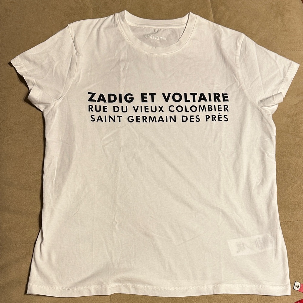 New Zadig & Voltaire White Zoe ZV AddressTee